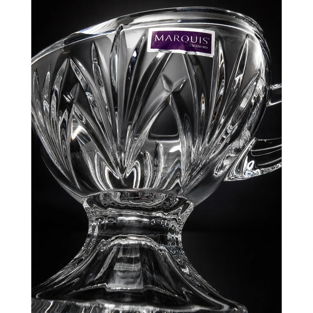 Marquis by Waterford Brookside Crystal Gravy Boat Footed Sauce Pitcher Clear
